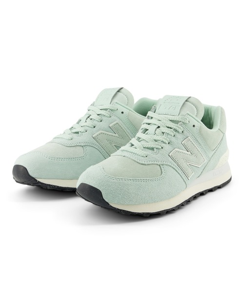[New Balance] low cut спортивные туфли 22.5cm зеленый мужской 