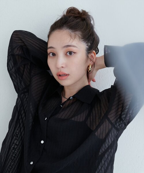 natural couture ブラウス シャツ 「WEB限定」シアービッグシャツ