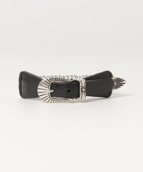 トーガ　ブレスレット TOGA TOO Motif leather bangle ¥19,000+tax コーディネートの