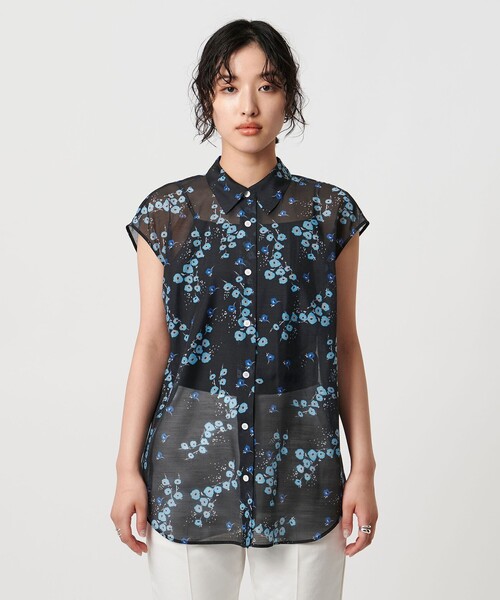 UNITED ARROWS ブラウス シャツ オーガンジープリント