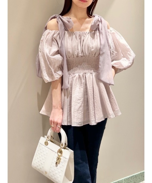 「SNIDEL」 半袖ブラウス ONE SIZE ピンク レディース