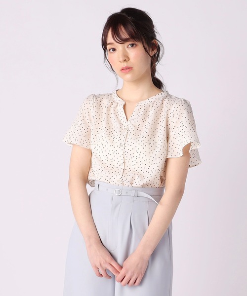 「LAISSE PASSE」 半袖ブラウス 38 ホワイト レディース