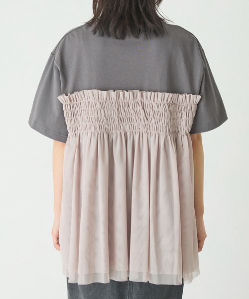 「LAVEANGE」 半袖カットソー 4L チャコールグレー レディース_画像6