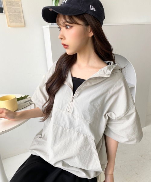 「moment+」 ナイロンブルゾン M オフホワイト レディース_画像2