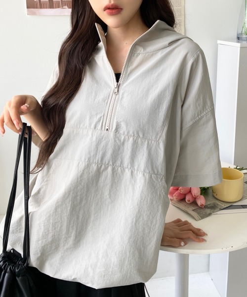 「moment+」 ナイロンブルゾン M オフホワイト レディース_画像3