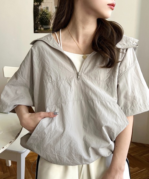 「moment+」 ナイロンブルゾン M オフホワイト レディース_画像5