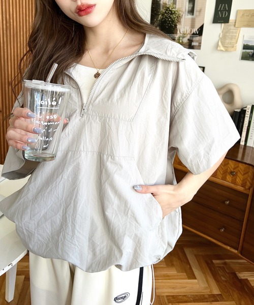 「moment+」 ナイロンブルゾン M オフホワイト レディース_画像6