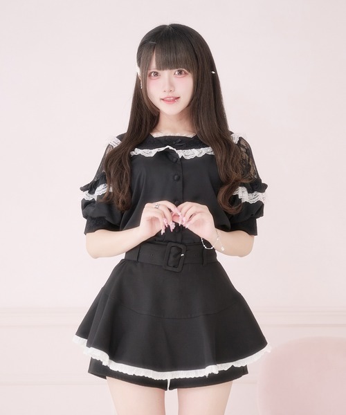 Pal elfy 半袖ブラウス➕ワンピース　セット売り Pal elfy ブラウス シャツ 半袖 セーラーリボンブラウス レディース