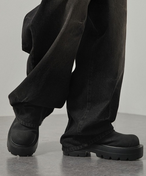 ブーツ 「Alfred Alex」ボリュームハイソール サイドジップレース