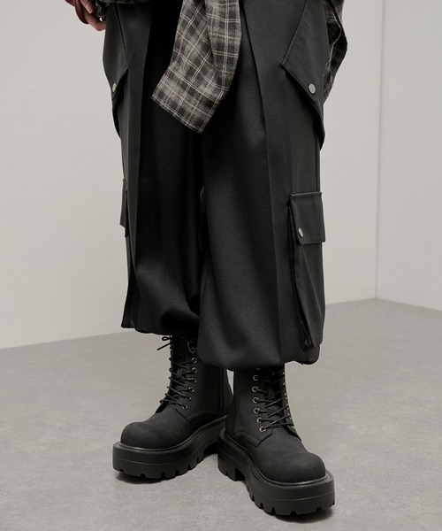 ブーツ 「Alfred Alex」Chunky High-Sole Boots/ハイソール サイド