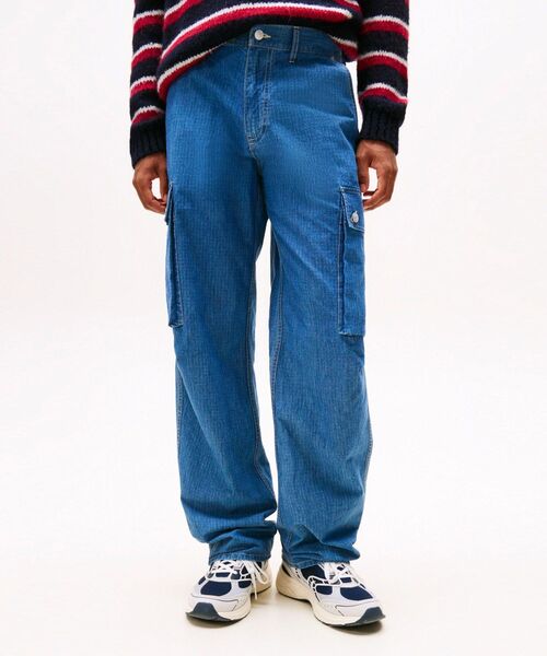 TOMMY JEANS ジーンズ リラックスインディゴカーゴジーンズ