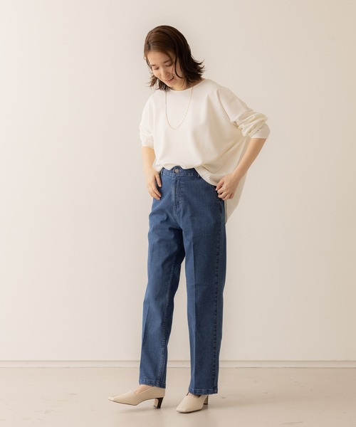 「abahouse mavie」 デニムパンツ 40 ホワイト レディース