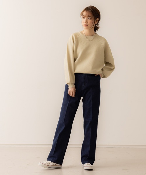 「abahouse mavie」 デニムパンツ 40 ホワイト レディース