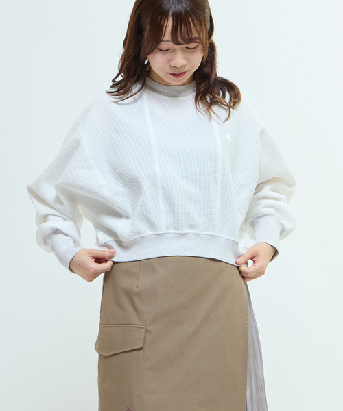 converse tokyo. ワッフルカットソー⭐︎新品 CONVERSE TOKYO tシャツ DOLMAN SLEEVE WAFFLE PULLOVER レディース