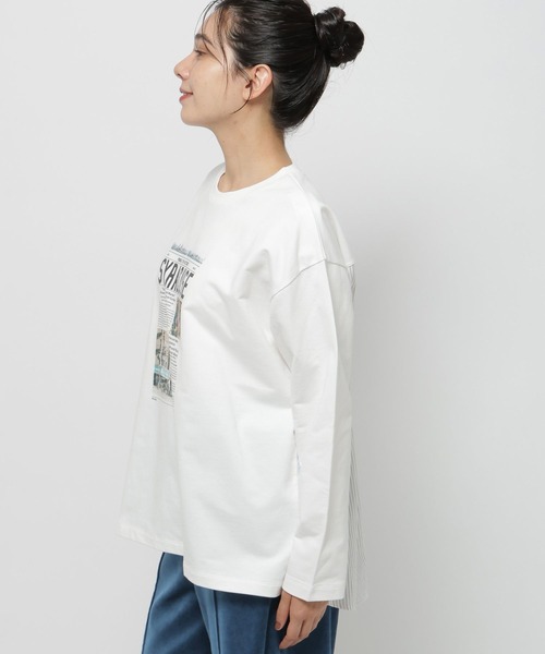 niko and…（ニコアンド） tシャツ バック布帛フォトプルオーバー