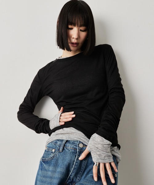 mayjonnlynx (ジョンリンクス)シアーロングスリーブTEE HANNE tシャツ シアーロングスリーブTEE レディース : ZOZOTOWN Yahoo