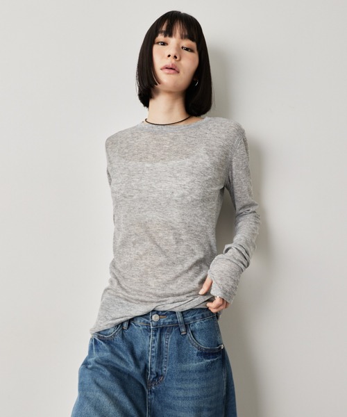 mayjonnlynx (ジョンリンクス)シアーロングスリーブTEE HANNE tシャツ シアーロングスリーブTEE レディース : ZOZOTOWN Yahoo