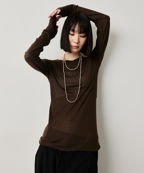 mayjonnlynx (ジョンリンクス)シアーロングスリーブTEE HANNE tシャツ シアーロングスリーブTEE レディース : ZOZOTOWN Yahoo