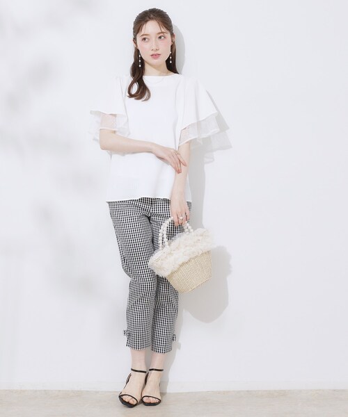 「couture brooch」 半袖ブラウス 40 ブラック レディース_画像2