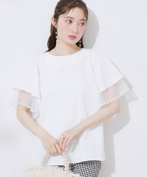 「couture brooch」 半袖ブラウス 40 ブラック レディース_画像5