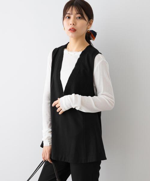 F by ROSSO（エフバイロッソ） ベスト ジレ プリーツデザインジレ