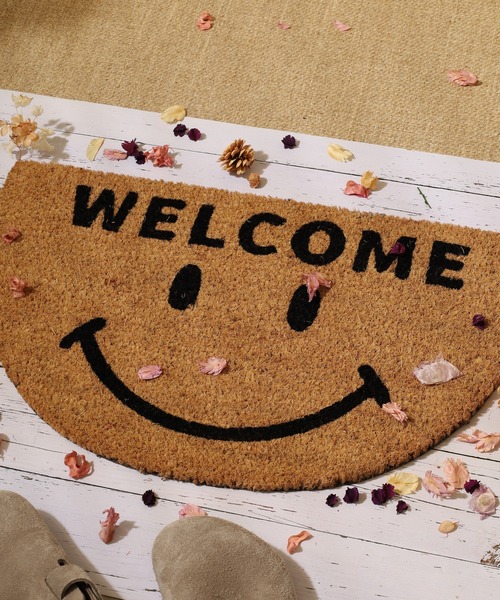 とも様 ccナチュラル、オークル MOTO インテリア コイヤーマット セミサークル : ZOZOTOWN Yahoo!店