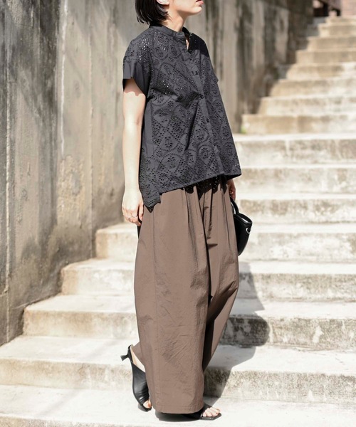 「&HALF」 「Worldclass」半袖ブラウス M ブラック レディース_画像5