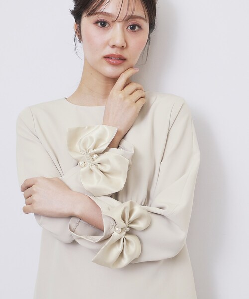 index（インデックス） ワンピース ダブルクロスリボンスリーブ