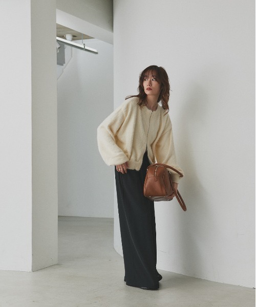 ad thie（アドティエ） カーディガン ダブルジップ シャギーニット