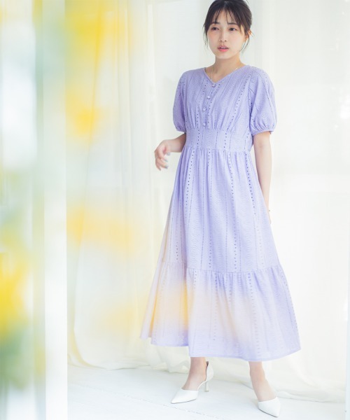 「Petitjo」 半袖ワンピース - ネイビー レディース_画像4