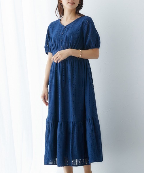 「Petitjo」 半袖ワンピース - ネイビー レディース_画像6