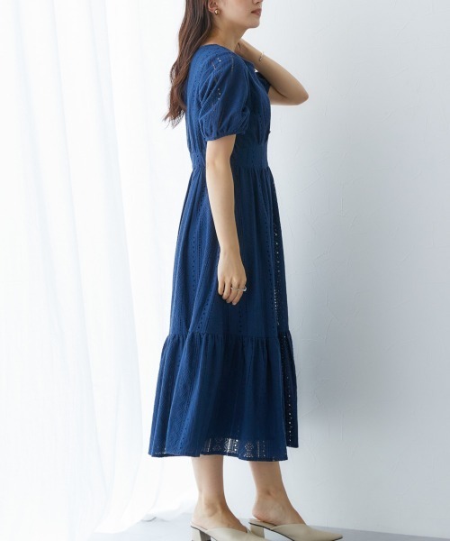 「Petitjo」 半袖ワンピース - ネイビー レディース_画像8