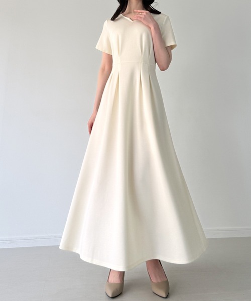 「JUNOAH」 半袖ワンピース LARGE ダークネイビー レディース_画像3