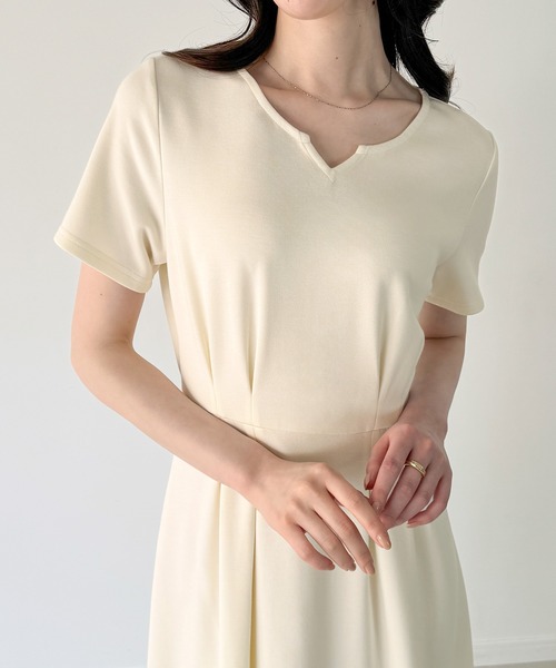 「JUNOAH」 半袖ワンピース LARGE ダークネイビー レディース_画像4