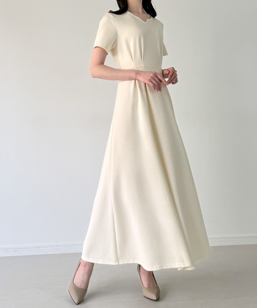 「JUNOAH」 半袖ワンピース LARGE ダークネイビー レディース_画像5