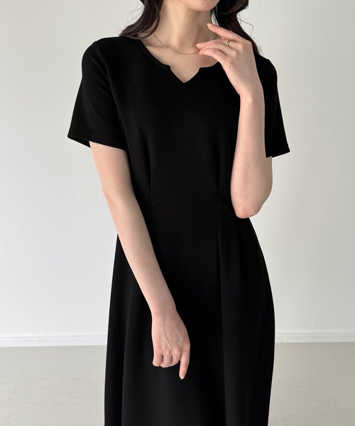 「JUNOAH」 半袖ワンピース LARGE ダークネイビー レディース_画像7