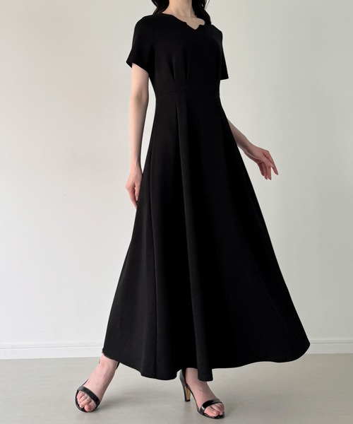 「JUNOAH」 半袖ワンピース LARGE ダークネイビー レディース_画像8