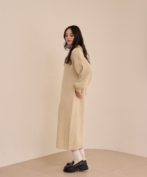 OLUN ワンピース knit polo onepiece/ニットポロワンピース : ZOZOTOWN