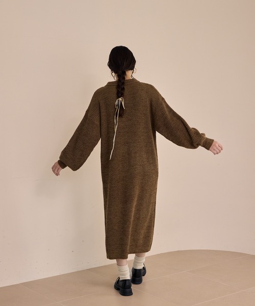 OLUN ワンピース knit polo onepiece/ニットポロワンピース : ZOZOTOWN