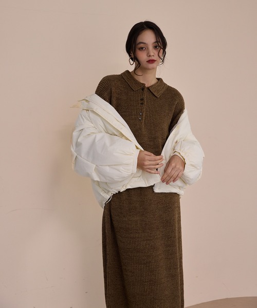 OLUN ワンピース knit polo onepiece/ニットポロワンピース : ZOZOTOWN