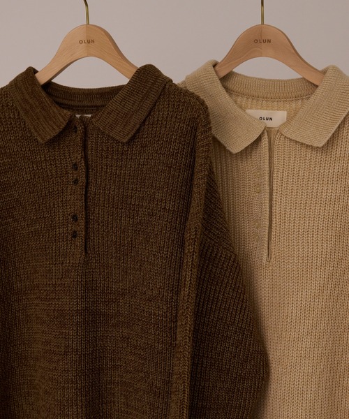 OLUN ワンピース knit polo onepiece/ニットポロワンピース : ZOZOTOWN
