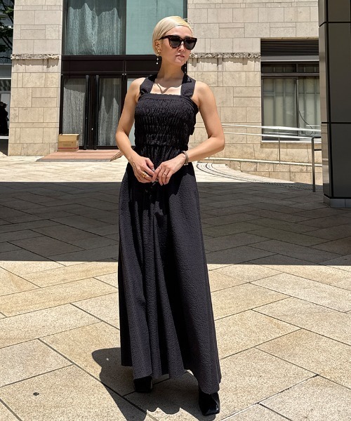 Rene　Audrey　ノースリーブ ワンピース 38 ブラック ショルダータックノースリーブワンピース[sr18] | レディース