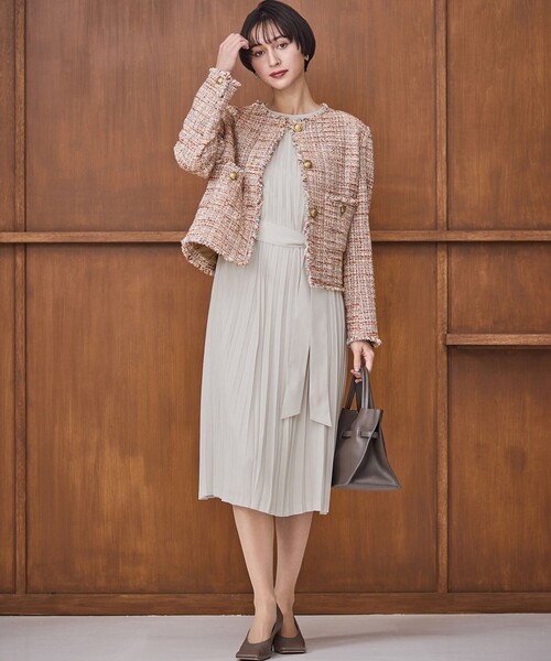 23区（ニジュウサンク） コート アウター GIOLICAツイード ノーカラー