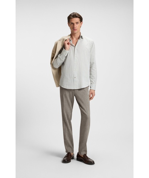 BOSS（HUGO BOSS） スラックス レギュラーフィットパンツ リネン