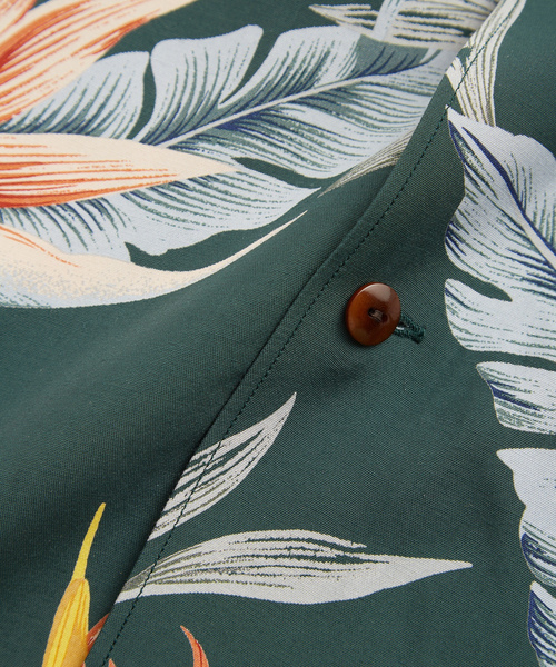 「WILD LIFE TAILOR Adam et Rope'」 半袖シャツ M ダークグリーン メンズの画像