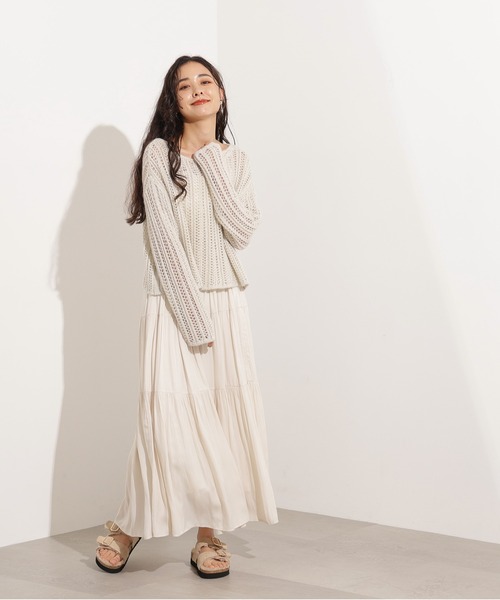 「N.（N. Natural Beauty Basic）」 長袖ニット MEDIUM グレー レディース_画像3