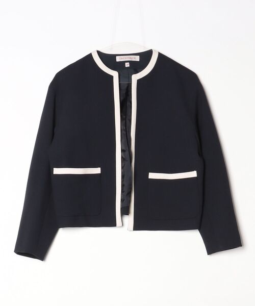 DRESSTERIOR ノーカラージャケット コートネイビー 36 Sサイズ DRESSTERIOR ノーカラージャケット コートネイビー 36 Sサイズ