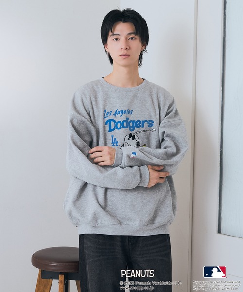 PEANUTS トレーナー スウェット 「PEANUTS×MLB」オリジナルデザイン 裏