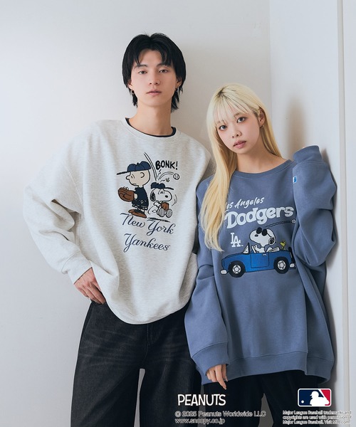 PEANUTS トレーナー スウェット 「PEANUTS×MLB」オリジナルデザイン 裏