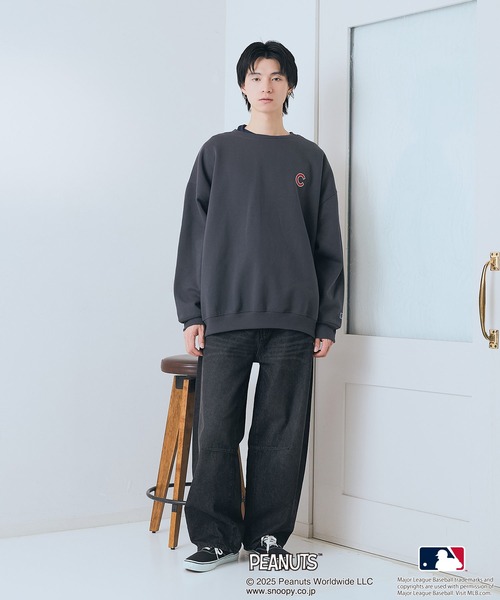 パーリーゲイツ x PEANUTS 裏起毛 スウェットトレーナーグレー系 6 PEANUTS スマホショルダー トレーナー スウェット 裏起毛 「PEANUTS